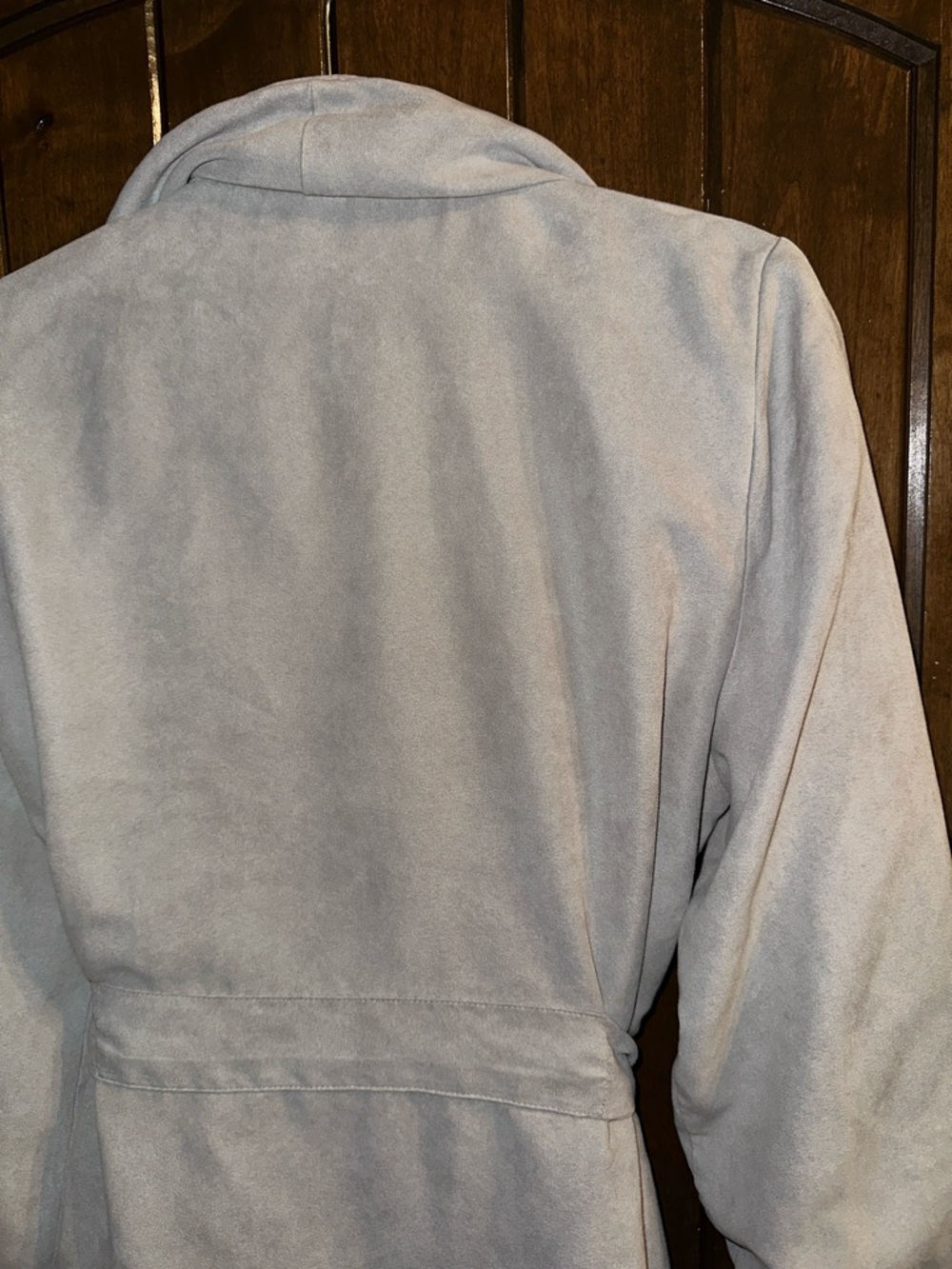 Nordstrom Light Gray Robe with Cream Trim Shawl Collar - Picture 7 of 8